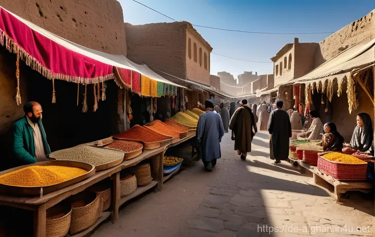 아프가니스탄 전통 시장 - Image Prompt 1: The Bustling Heart of Herat Bazaar**