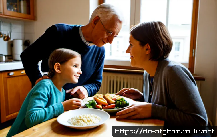문화적 정체성 이슈 - Photorealistic documentary-style scene of a multigenerational German family in a warm Berlin apartme...